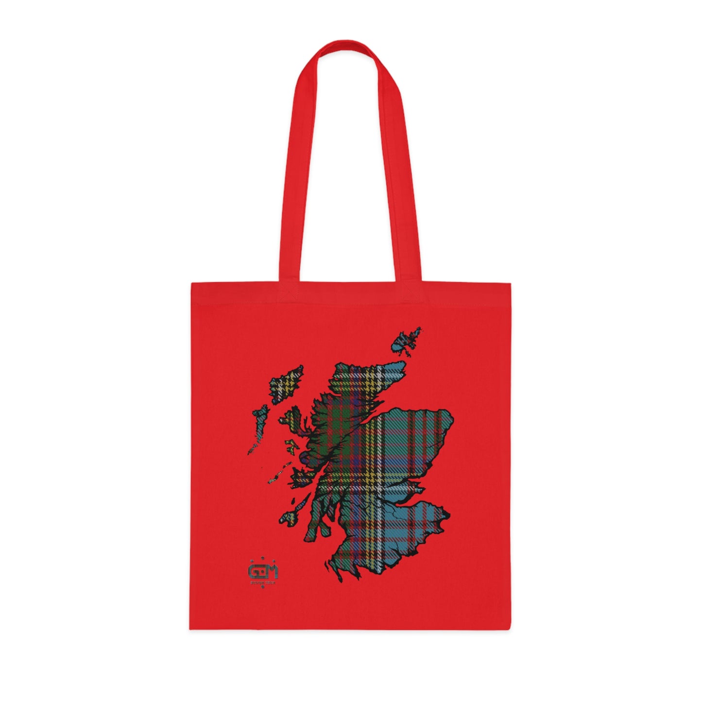 Reversible Scotland Tartan Map Cotton Tote Bag - Anderson Tartan