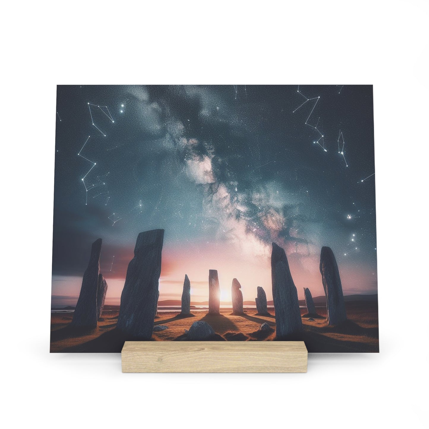 Scenic Collection Gallery Stand Callanish Standing Stones, Oak Picture Stand, Scotland Art, Scenery, Landmarks, Various Sizes