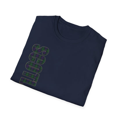 Tartan Scotland Lettering Softstyle Unisex T-Shirt, Argyle Tartan Tee