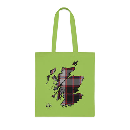 Reversible Scotland Tartan Map Cotton Tote Bag - MacPherson Tartan