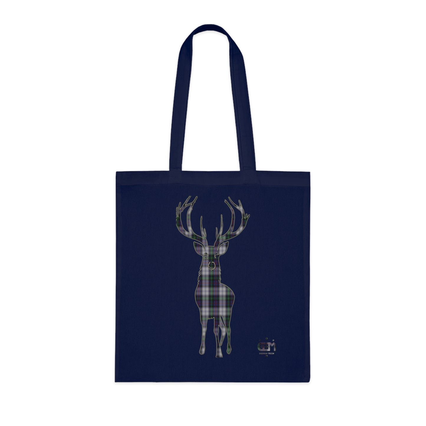 Reversible Scotland Tartan Stag Cotton Tote Bag - Argyle Dress Tartan