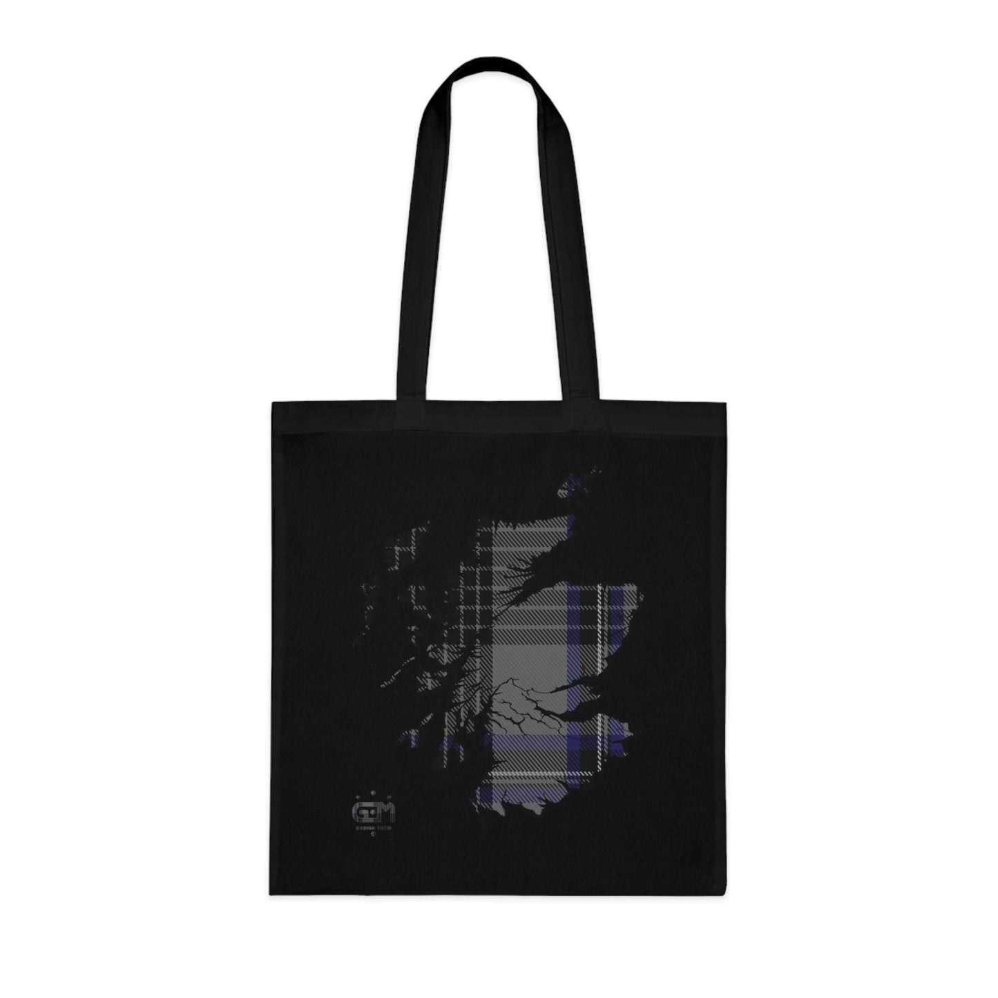 Reversible Scotland Tartan Map Cotton Tote Bag - Hood Tartan