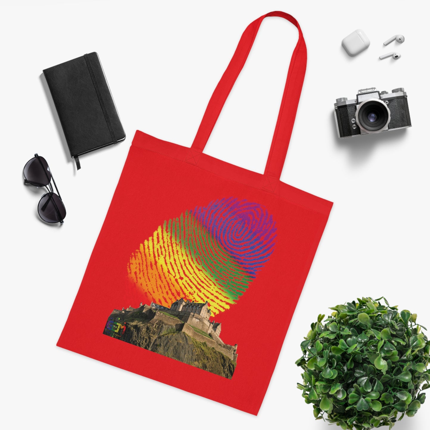 Edinburgh Castle Pride Fingerprint Sky Cotton Tote Bag