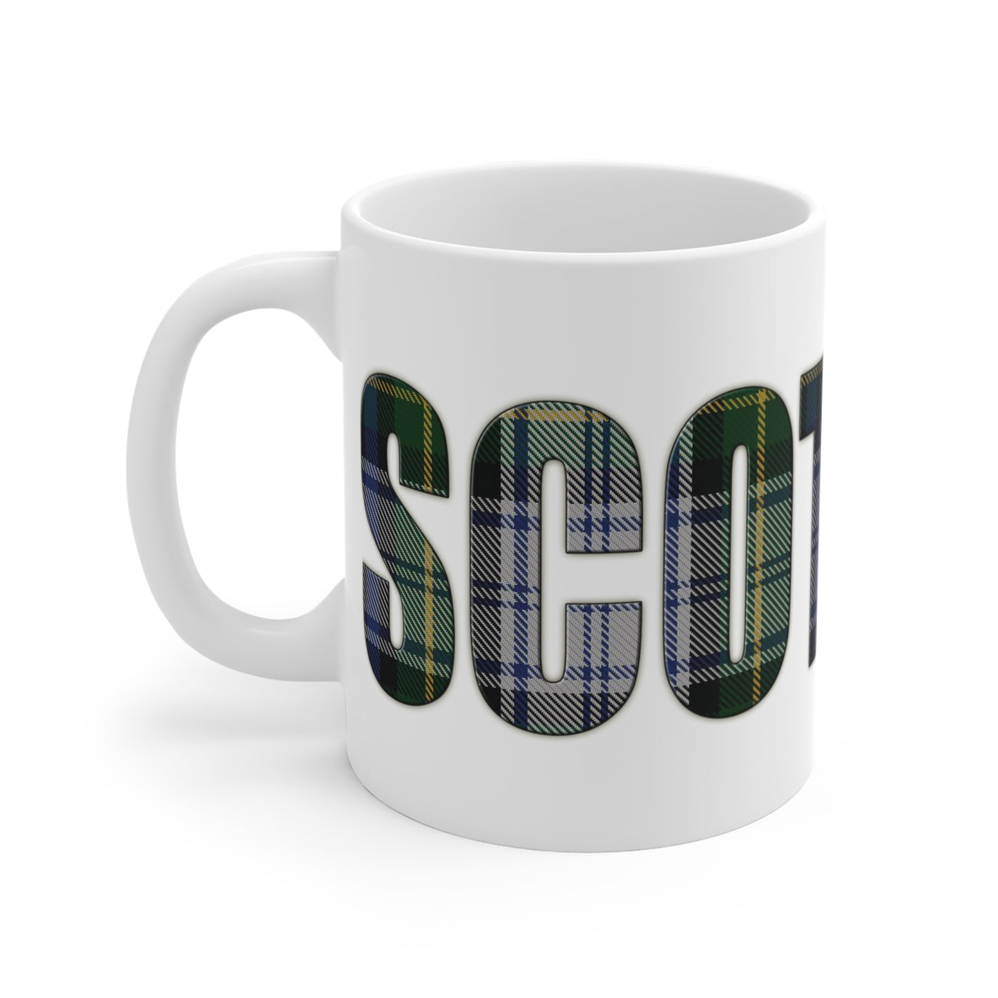 Scotland Lettering Tartan Mug 11oz, Gordon Dress Tartan