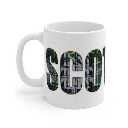 Scotland Lettering Tartan Mug 11oz, Gordon Dress Tartan