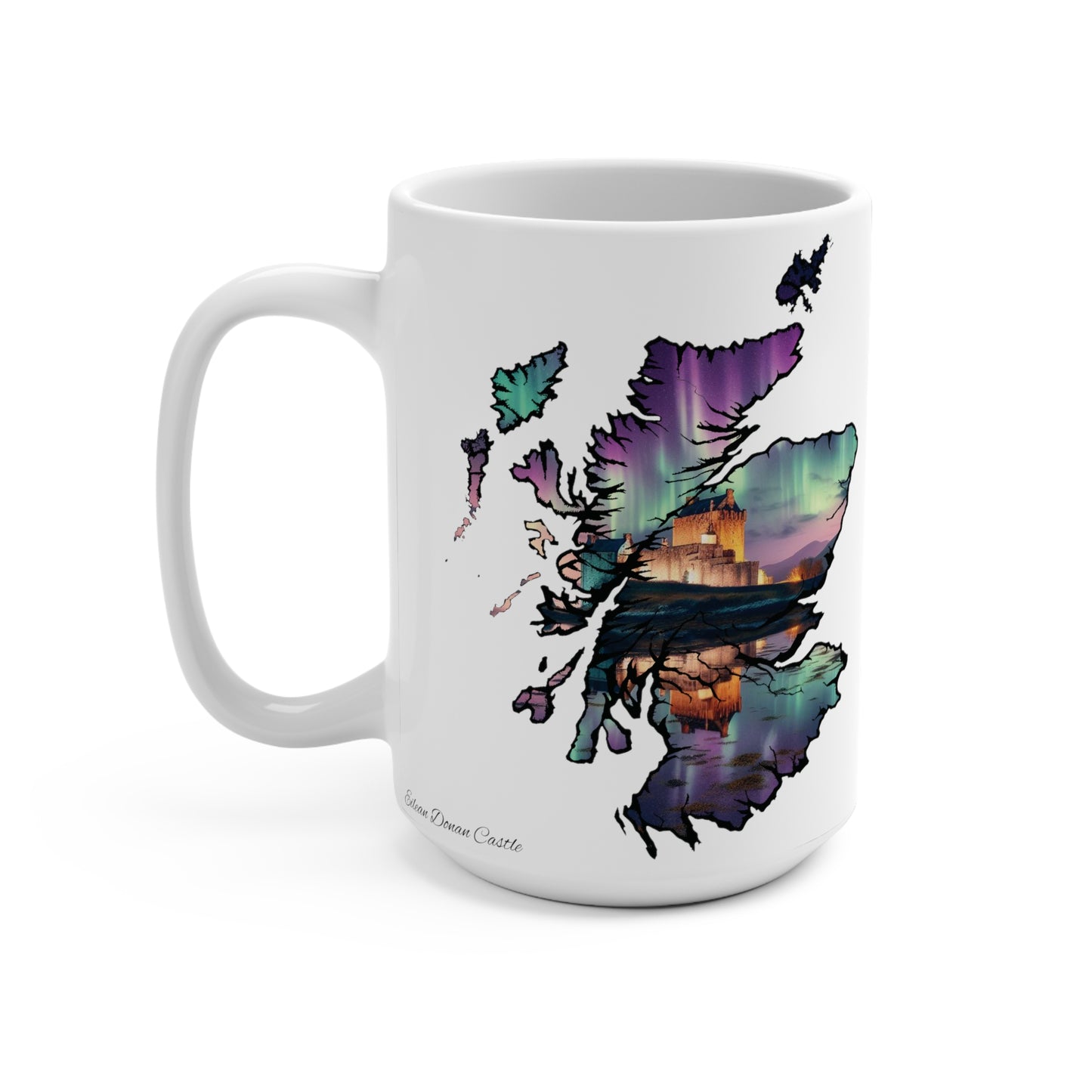 Scotland Map Mug 15oz, Eilean Donan Castle