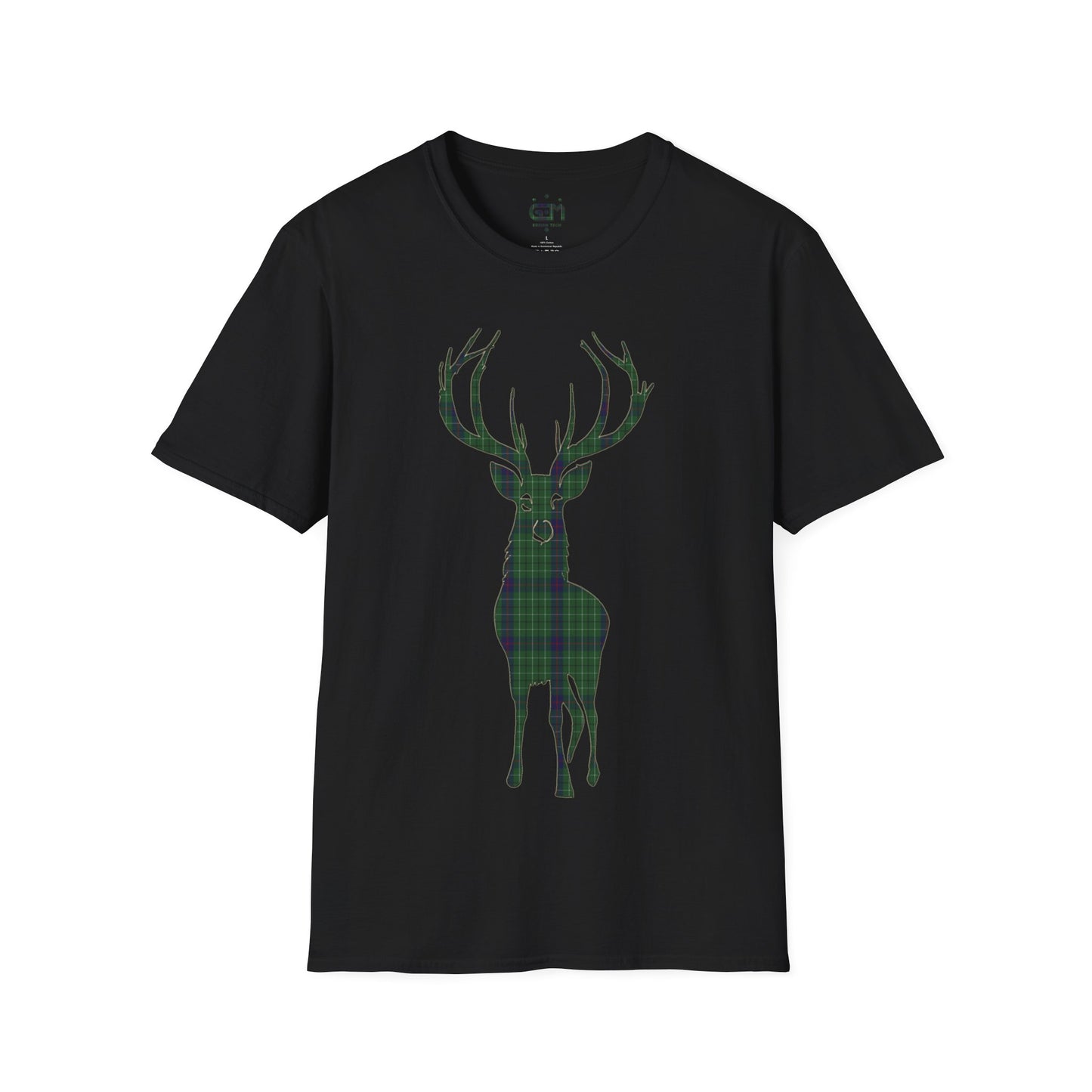 Tartan Stag Softstyle T-Shirt - Duncan Tartan, Unisex Tee, Scottish Scenery, Various Colours