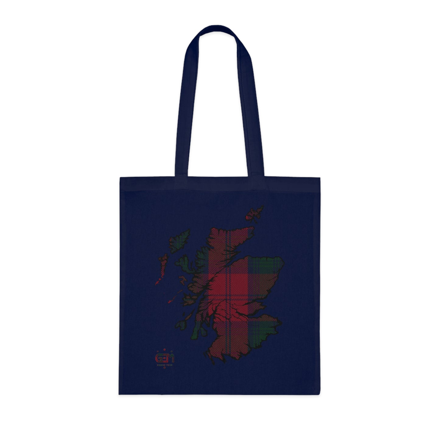 Reversible Scotland Tartan Map Cotton Tote Bag - Lindsay Tartan