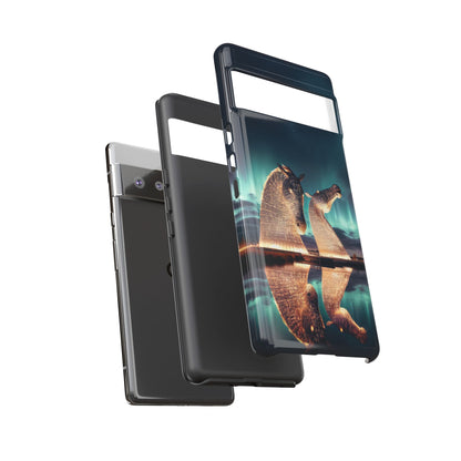 Kelpies Northern Lights Art Variant Phone Case, Scotland, Google