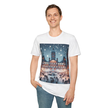 Glasgow George Square Winter Softstyle T-Shirt, Unisex Tee, Scotland Shirt, Scottish Landmark, Nature, Scenery, Various Colours