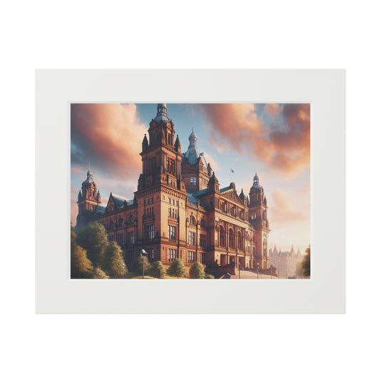 Glasgow's Kelvingrove Fine Art Print, Scotland Art, Paper Frame, Various Sizes, Horizontal