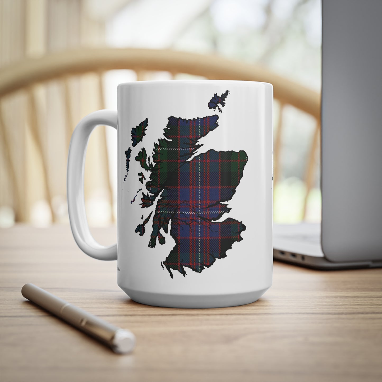 Rankin Tartan Scotland Map Mug, Coffee Cup, Tea Cup, Scotland, White