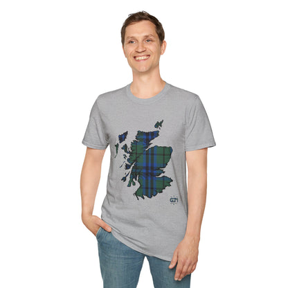 Tartan Scotland Map Softstyle Unisex T-Shirt - Keith Tartan Tee