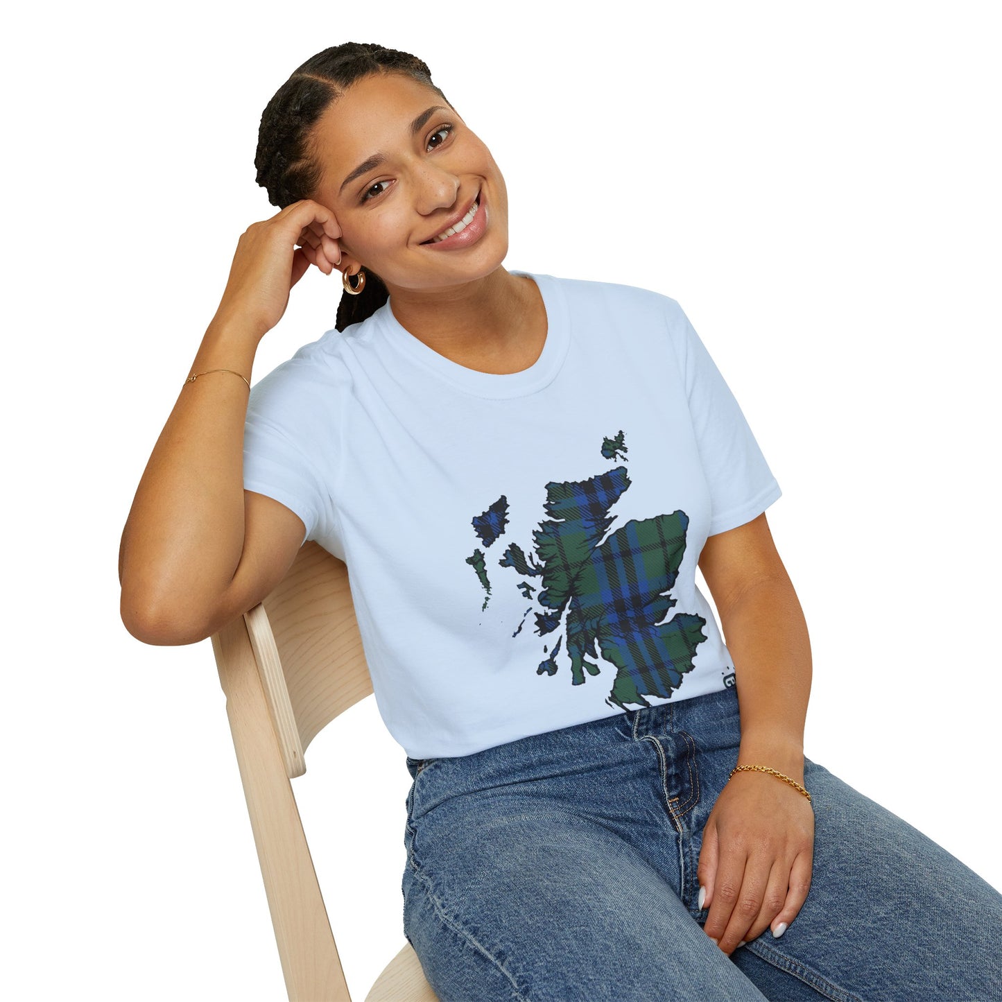 Tartan Scotland Map Softstyle Unisex T-Shirt - Keith Tartan Tee