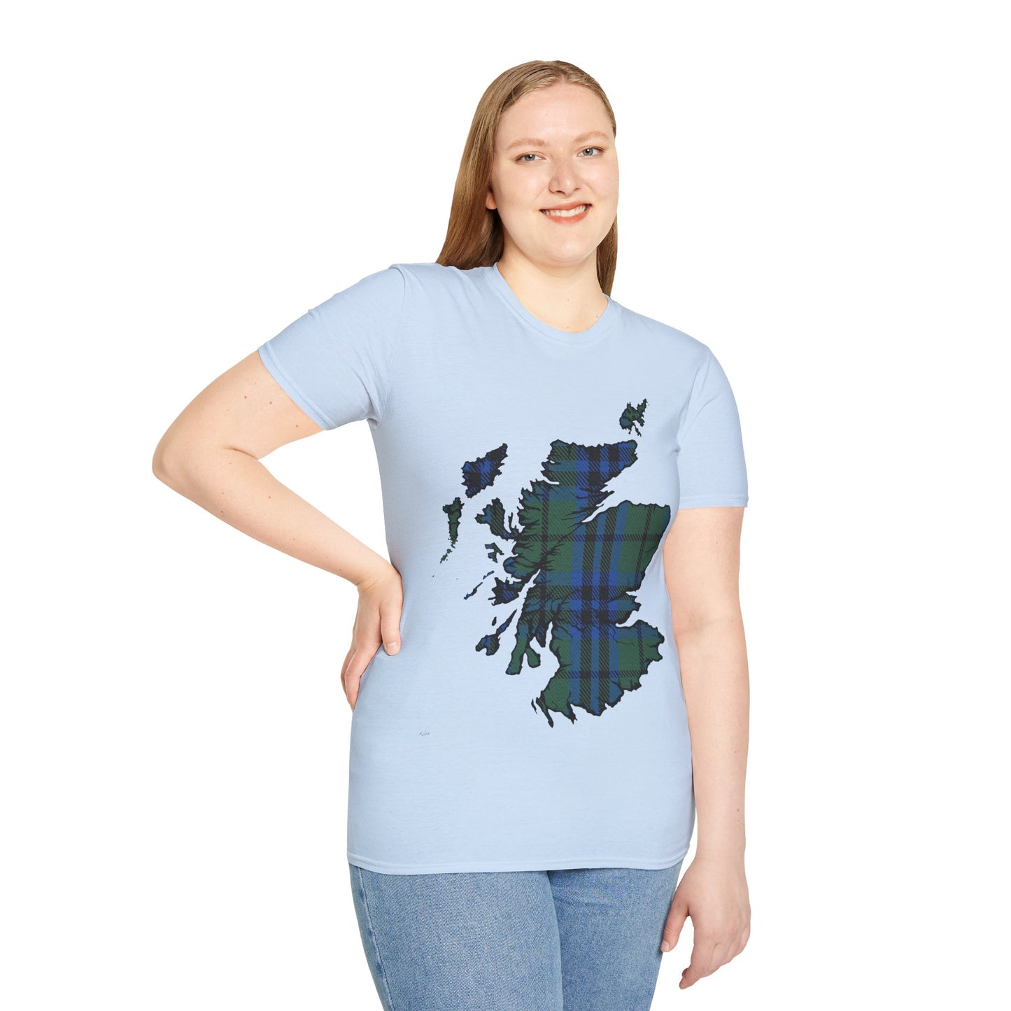 Scotland Tartan Map Softstyle Unisex T-Shirt, Keith Tartan, Various Colours