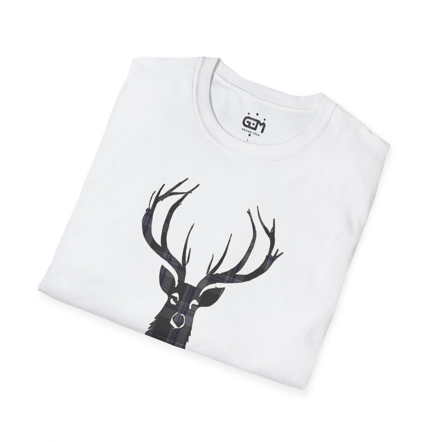 Tartan Stag Softstyle T-Shirt - Hood Tartan, Unisex Tee, Scottish Scenery, Various Colours