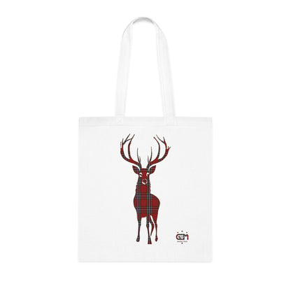 Reversible Scotland Tartan Stag Cotton Tote Bag - MacFarlane Tartan