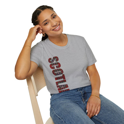 Scotland Lettering MacFarlane Tartan Softstyle T-Shirt, Unisex Tee, Various Colours