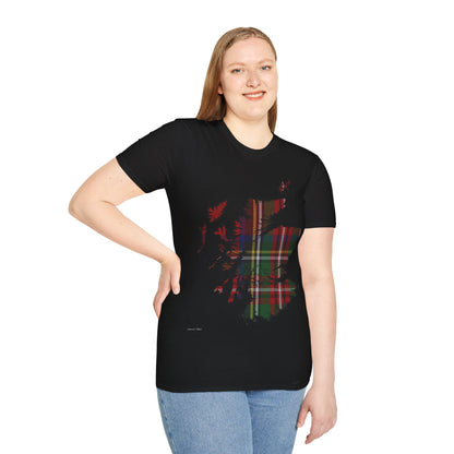 Scotland Tartan Map Softstyle Unisex T-Shirt, Stewart Royal Tartan, Various Colours