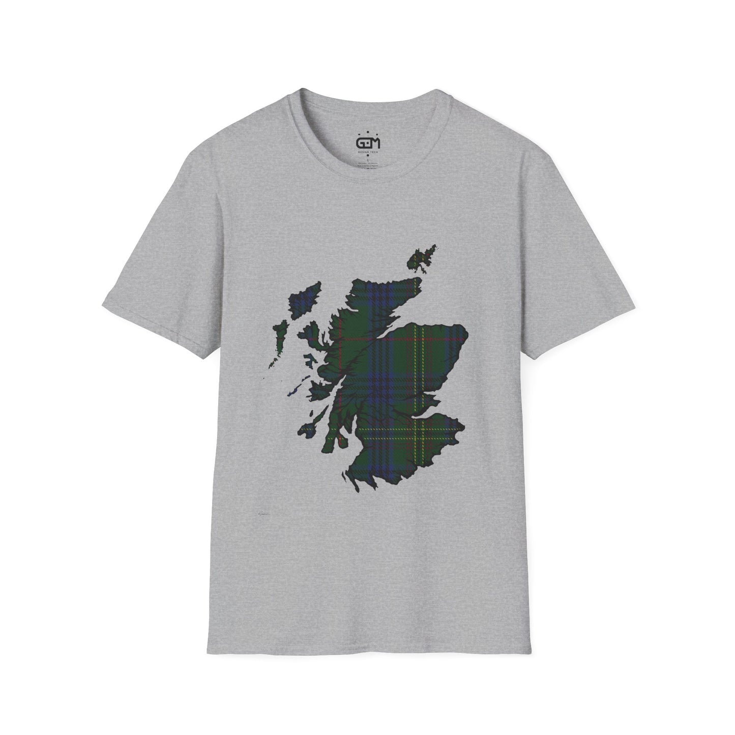 Scotland Tartan Map Softstyle Unisex T-Shirt - Kennedy Tartan Tee