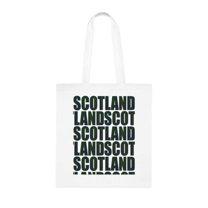 Reversible Scotland Tartan Map Cotton Tote Bag - Kennedy Tartan