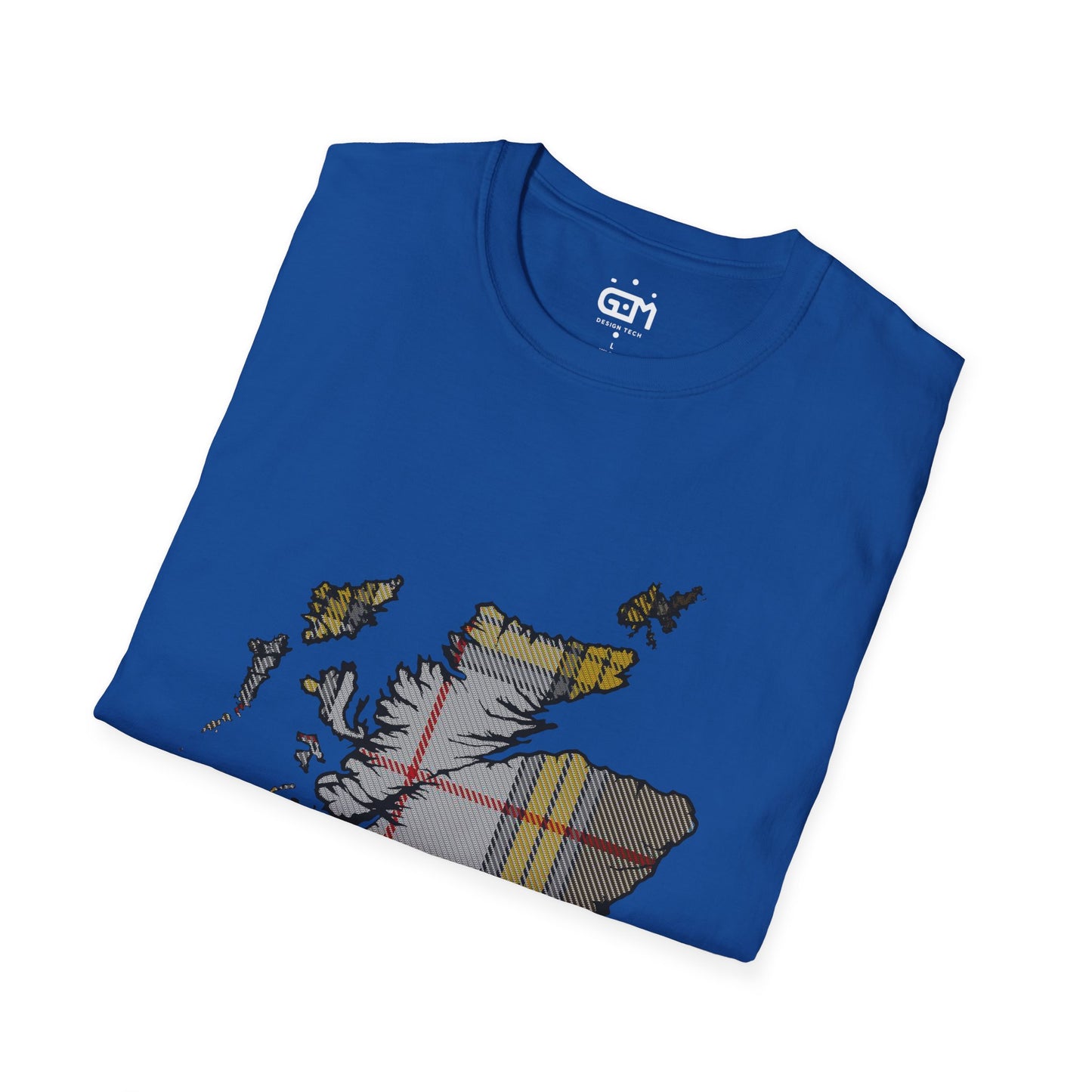 Scotland Tartan Map Softstyle Unisex T-Shirt - Buchanan Dress Tartan Tee