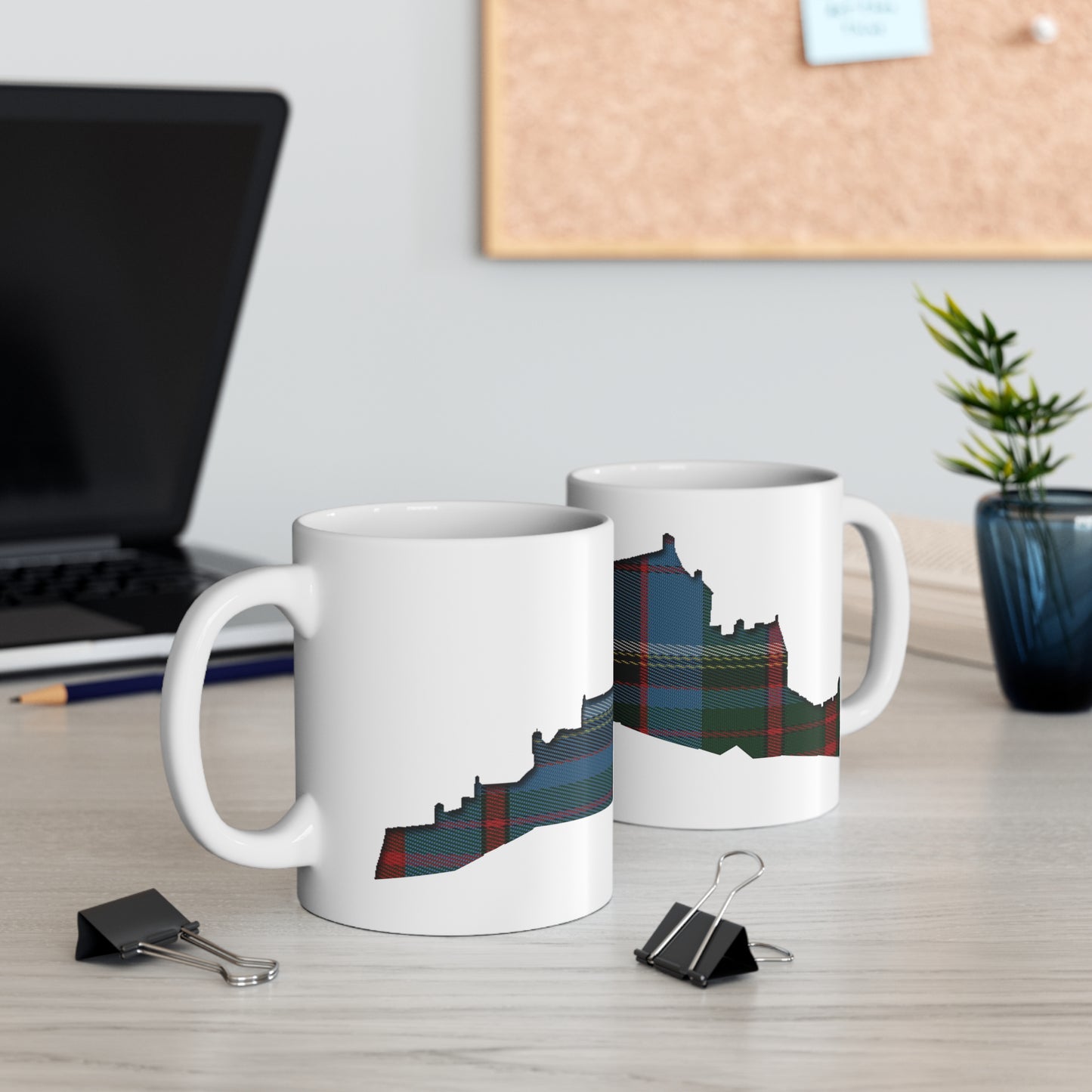 Tartan Edinburgh Castle - Anderson Old Mug, White