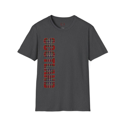 Scotland Lettering Tartan Softstyle Unisex T-Shirt, MacFarlane Tartan Tee