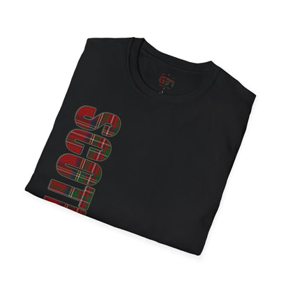 Scotland Lettering Tartan Softstyle Unisex T-Shirt, Stewart Royal Tartan Tee