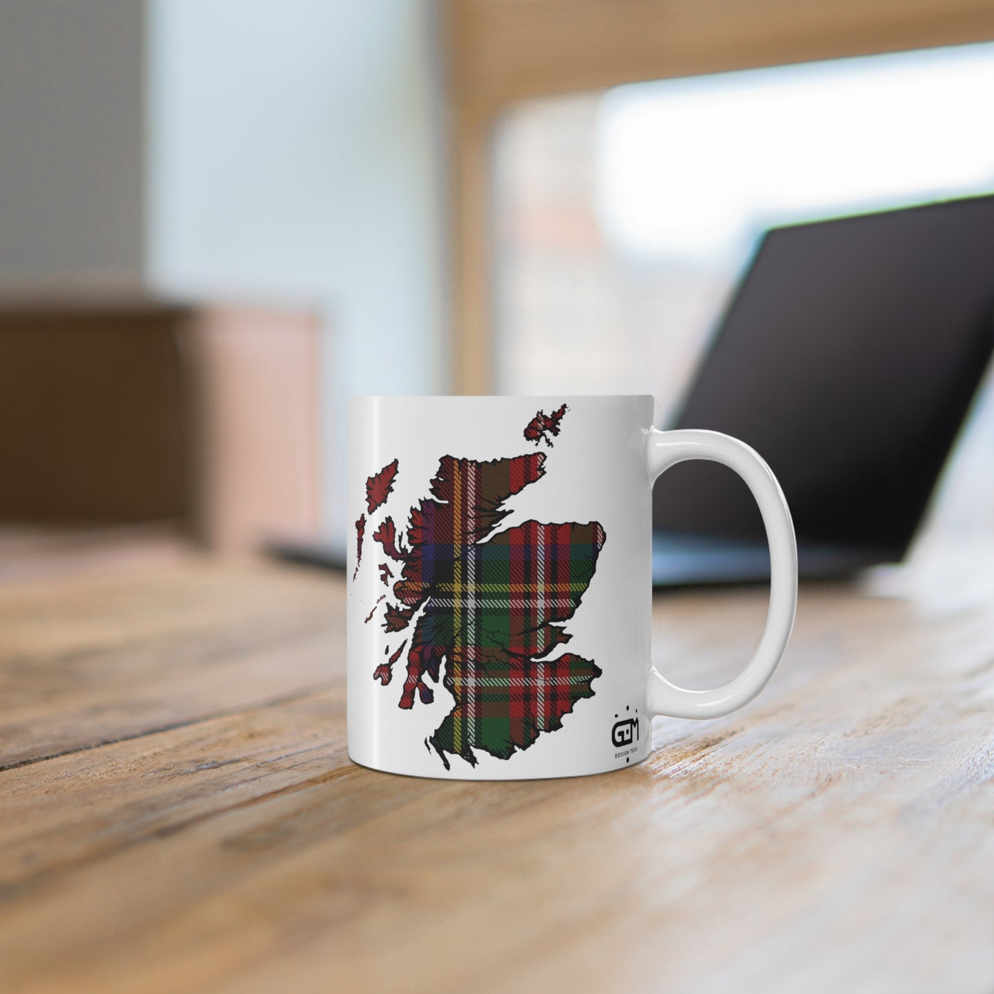 Scotland Map Mug 11oz, Stewart Royal Tartan