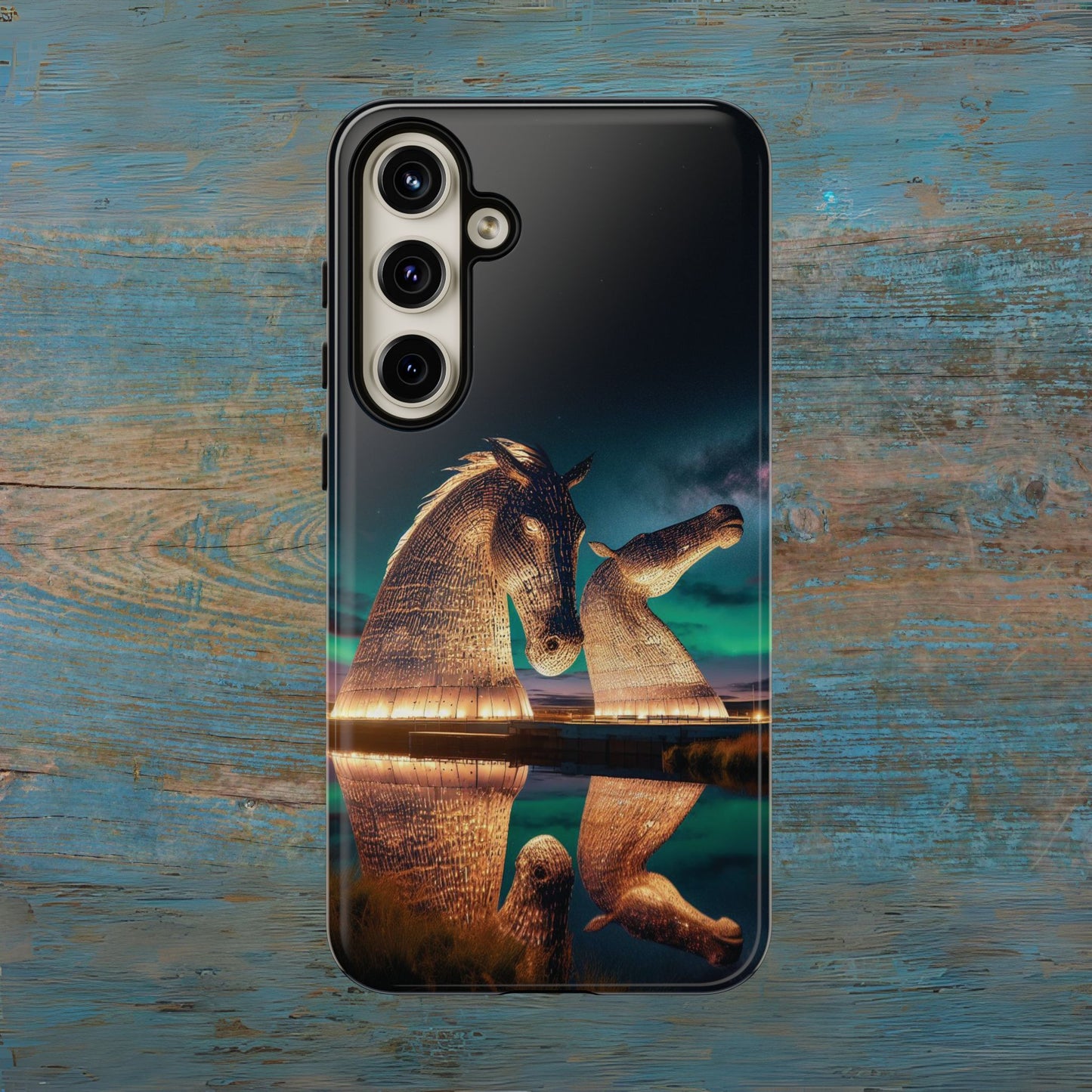 Kelpies Northern Lights Art Phone Case, Scotland, Samsung