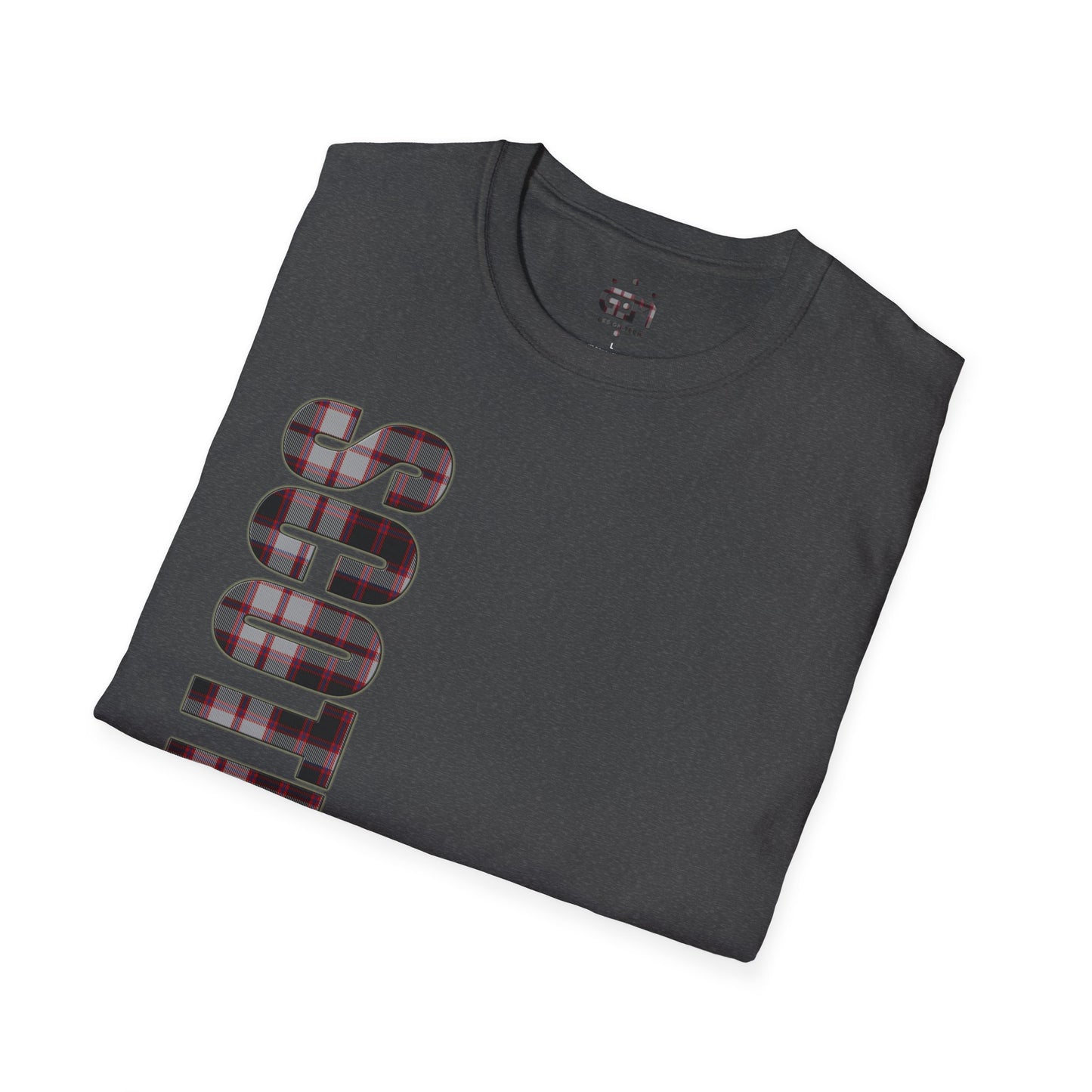 Scotland Lettering Tartan Softstyle Unisex T-Shirt, MacPherson Tartan Tee