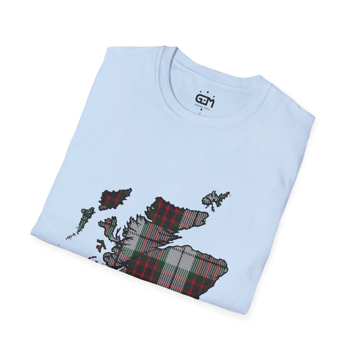 Scotland Tartan Map Softstyle Unisex T-Shirt - Fraser Dress Tartan Tee