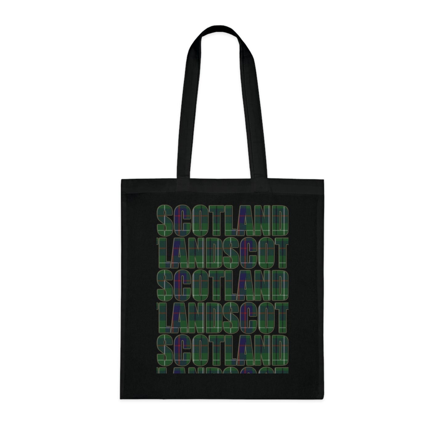 Reversible Scotland Tartan Map Cotton Tote Bag - Duncan Tartan