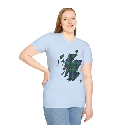 Tartan Scotland Map Softstyle Unisex T-Shirt - Douglas Tartan Tee