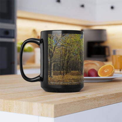 Autumn in Scotland Photo Mug, Coffee Cup, Tea Cup, Scottish Art, Scottish Parks, Scottish Nature, Strathclyde Country Park, Black