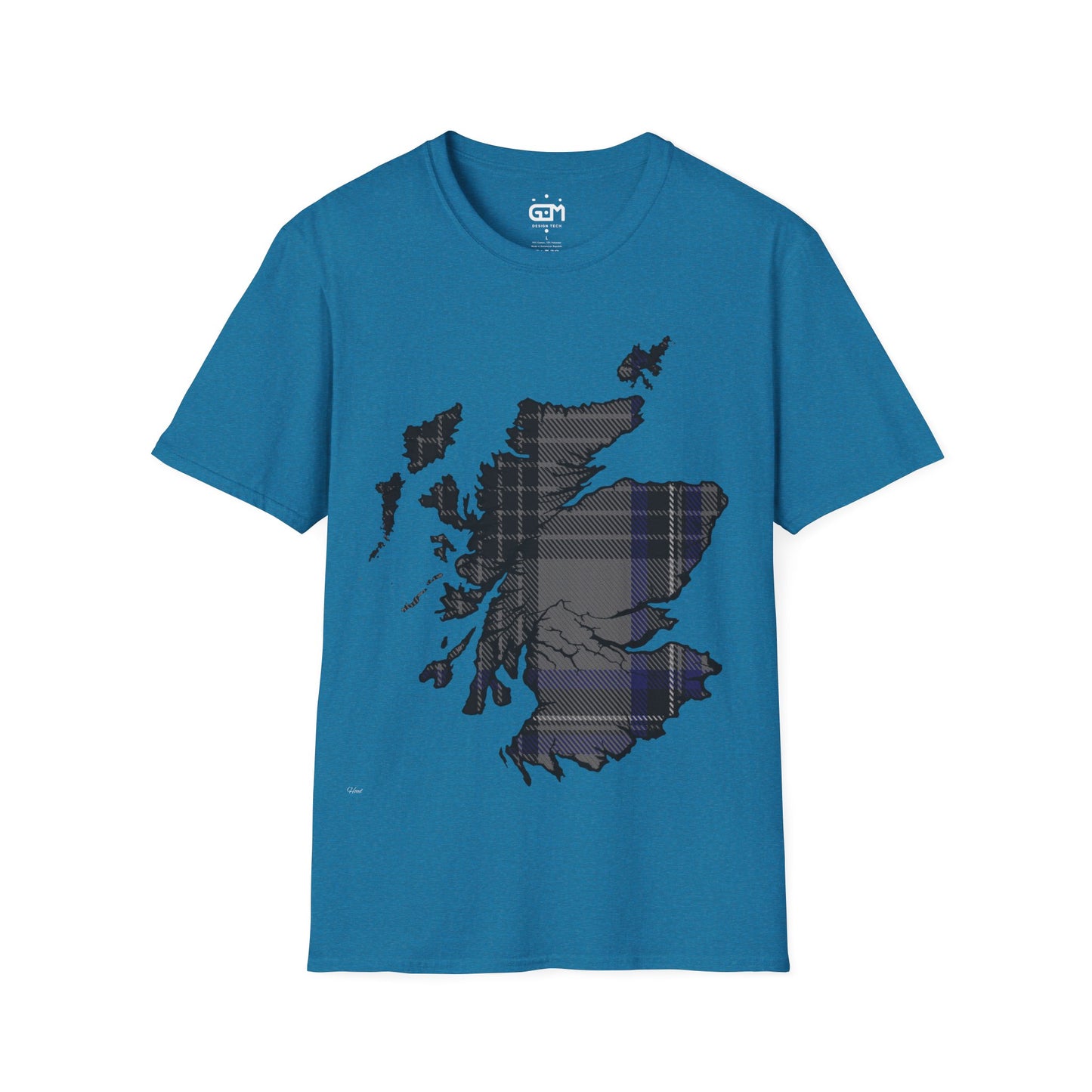 Scotland Tartan Map Softstyle Unisex T-Shirt, Hood Tartan, Various Colours