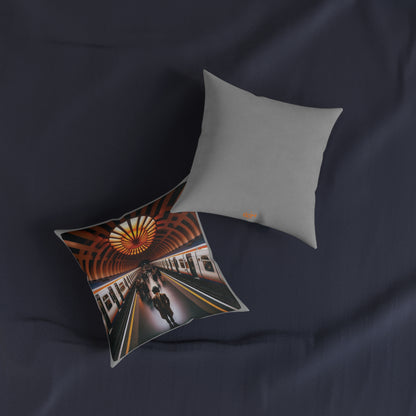 Glasgow's Clockwork Orange Subway Square Cushion, Various Sizes