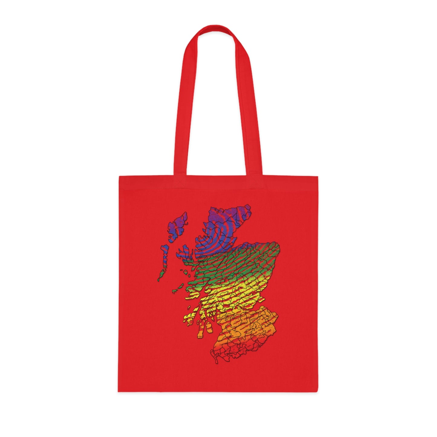 Scotland Pride Fingerprint Clan Map Cotton Tote Bag