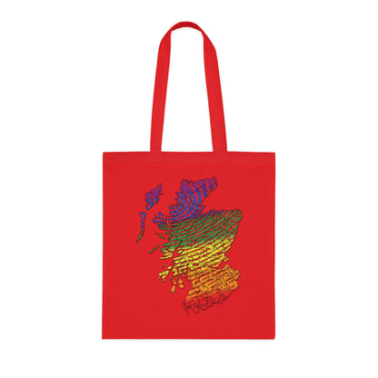 Scotland Pride Fingerprint Clan Map Cotton Tote Bag