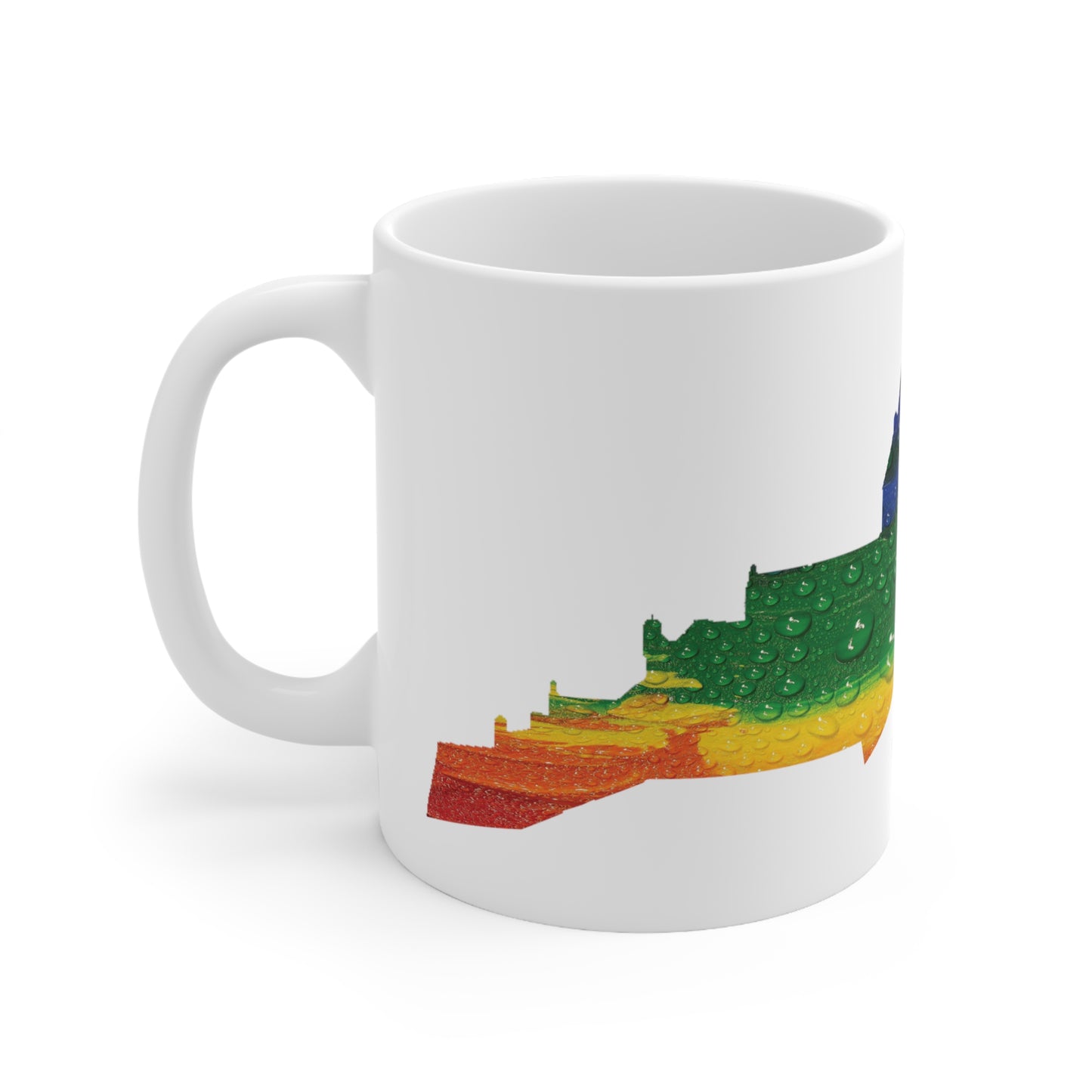 Edinburgh Castle Pride Rain Art Mug, White