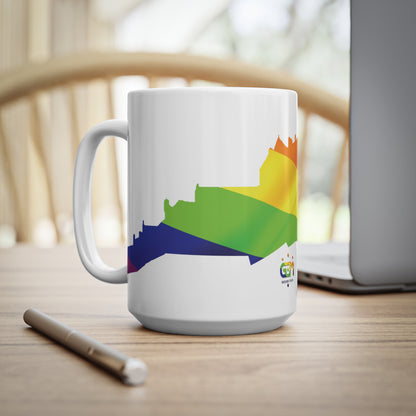 Edinburgh Castle Pride Flag Art Mug, White