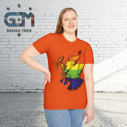 Pride Flag Scotland Map Unisex T-Shirt, Various Colours