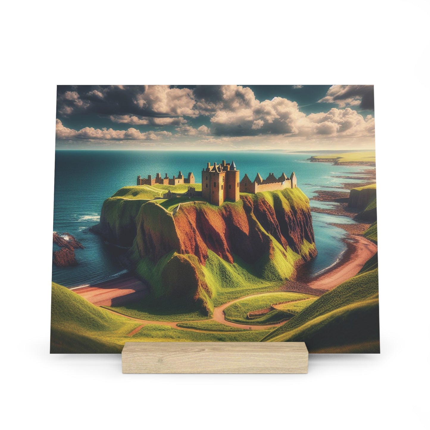 Scenic Collection Gallery Stand Dunnottar Castle, Oak Picture Stand, Scotland Art, Scenery, Landmarks, Various Sizes