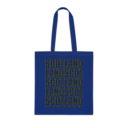 Reversible Scotland Tartan Map Cotton Tote Bag - Argyle Tartan