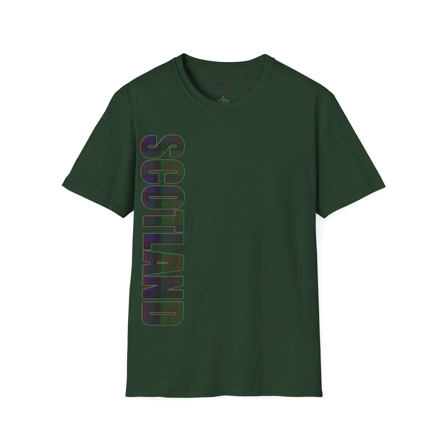 Scotland Lettering MacDonald Tartan Softstyle T-Shirt, Unisex Tee, Various Colours