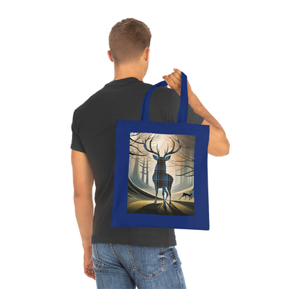 Reversible Scotland Tartan Stag Cotton Tote Bag - Anderson Old Tartan