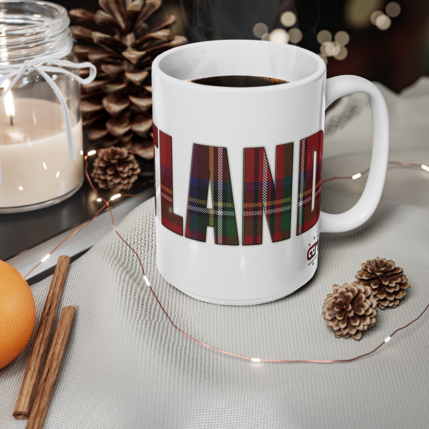 Scotland Tartan Mug - Stewart Royal, Coffee Cup, Tea Cup, Scotland, White