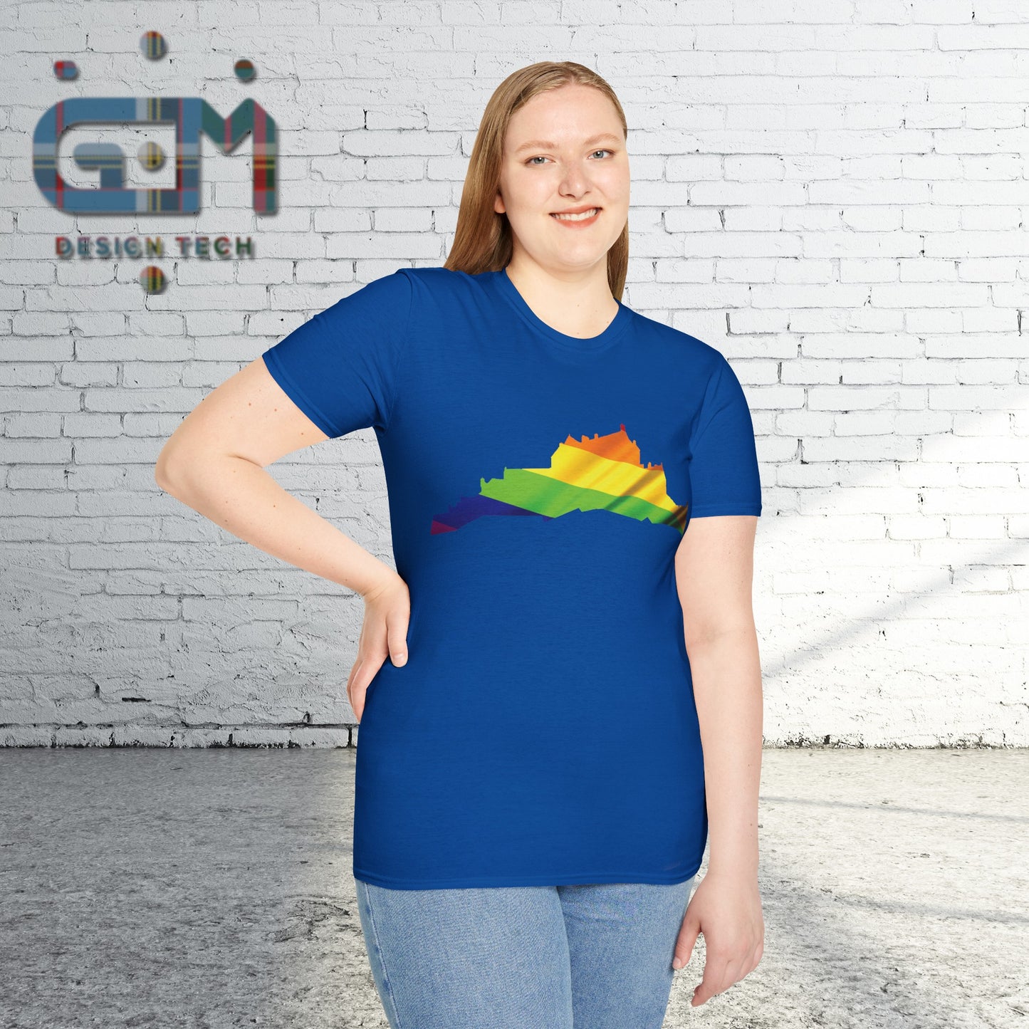 Edinburgh Castle Pride Flag Art Unisex T-Shirt