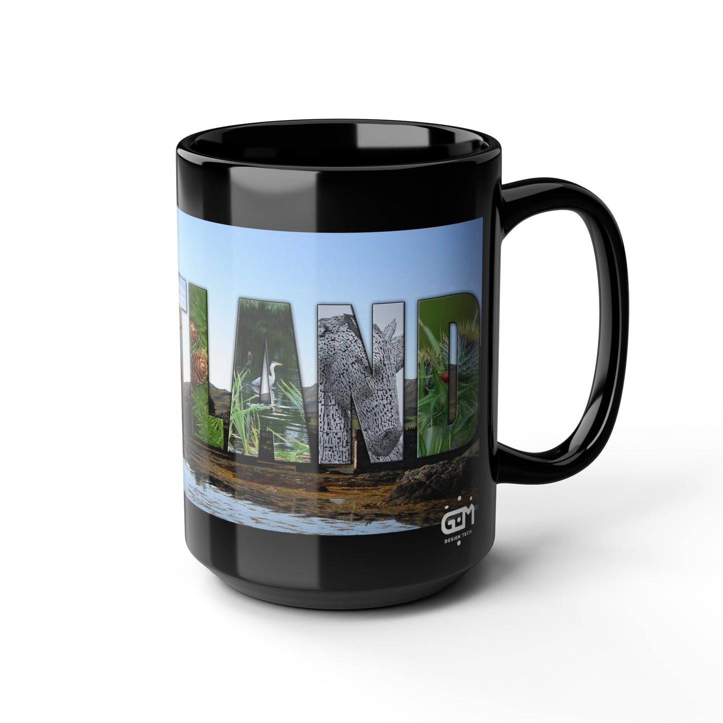 Eilean Donan Castle Scotland Mug, Coffee Cup, Tea Cup, Scottish Art, Scottish Landmarks, Scottish Nature, Black